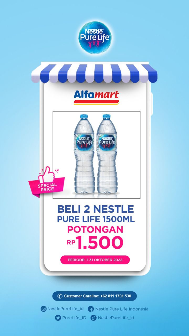 Beli 2 Nestle Pure Life 1500 mL